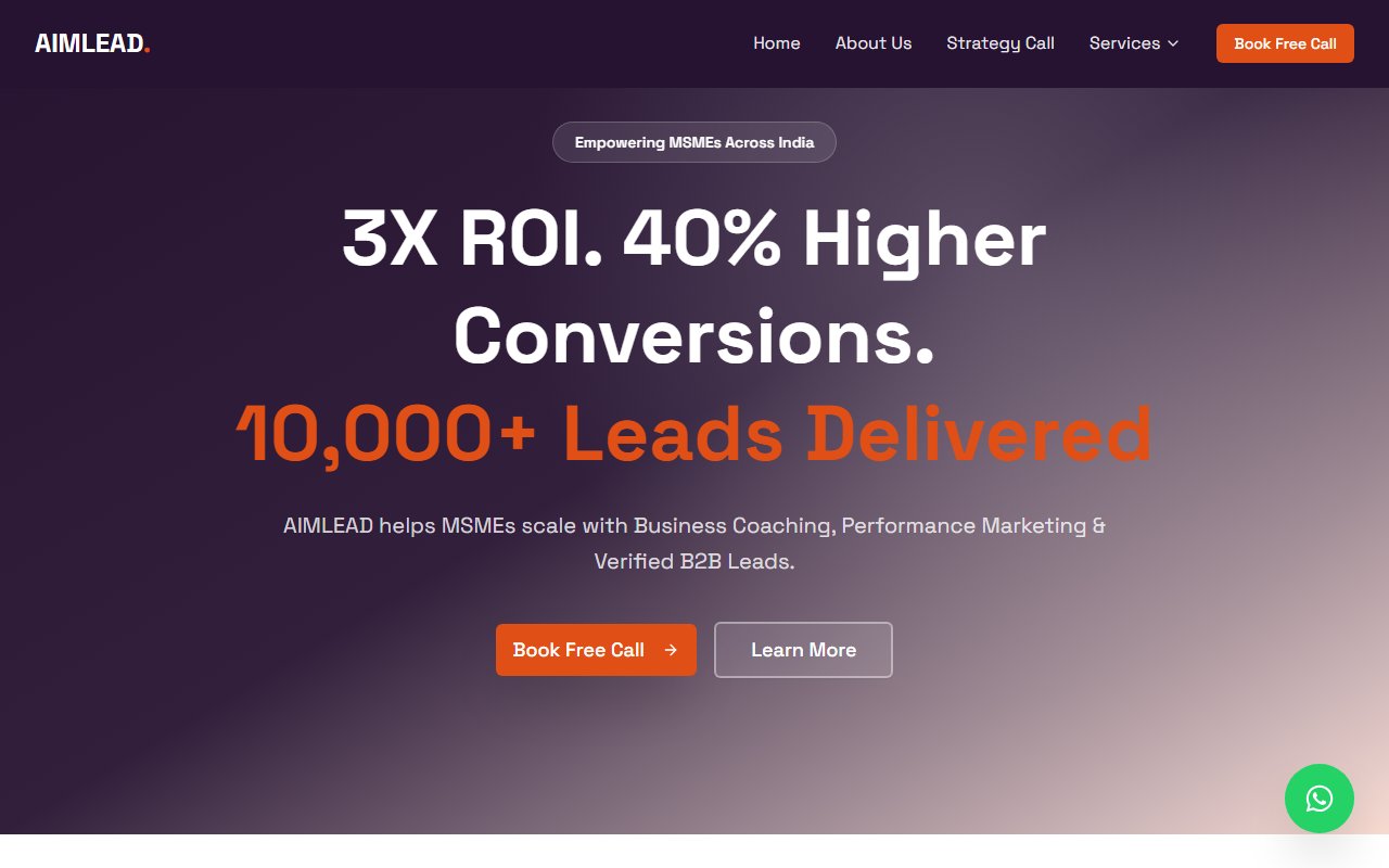 AimLead website preview