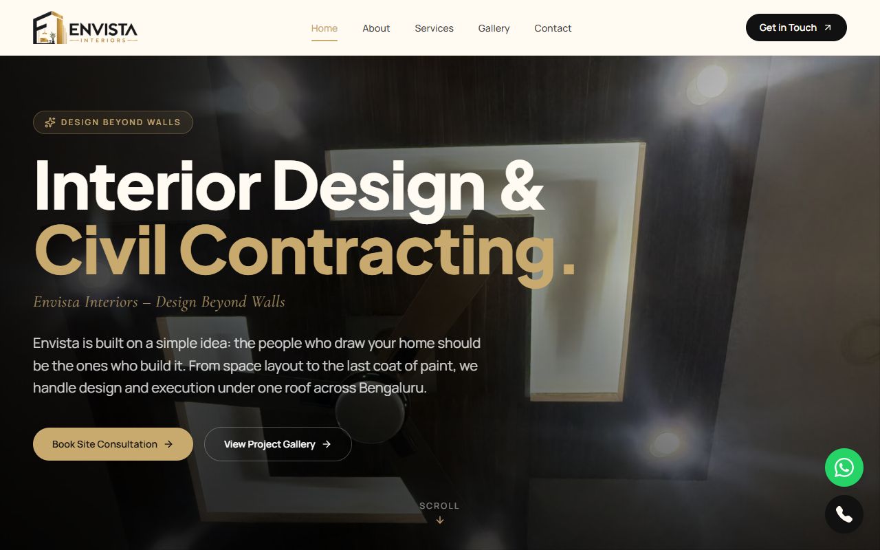 Envista Interiors website preview