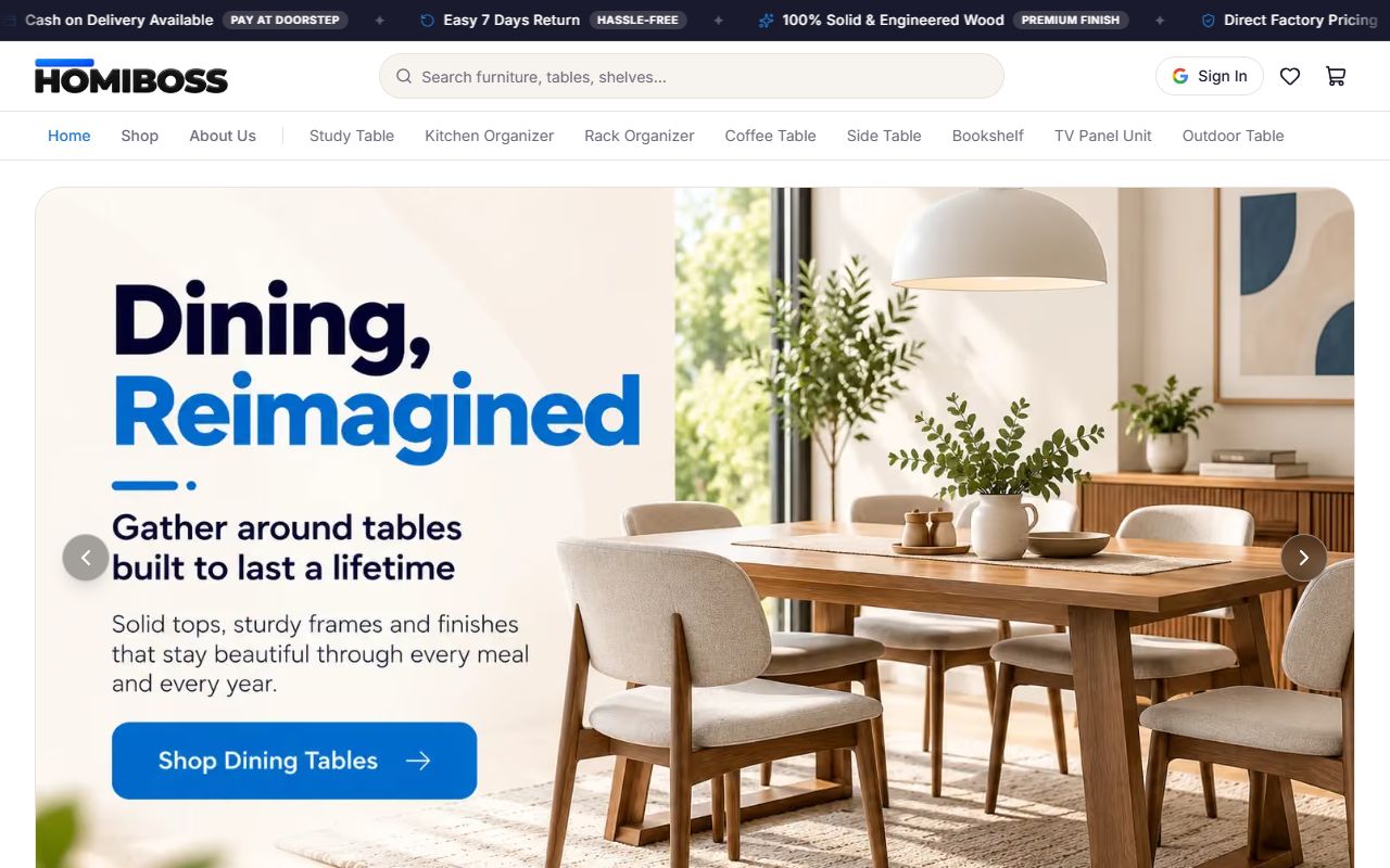 Homiboss website preview