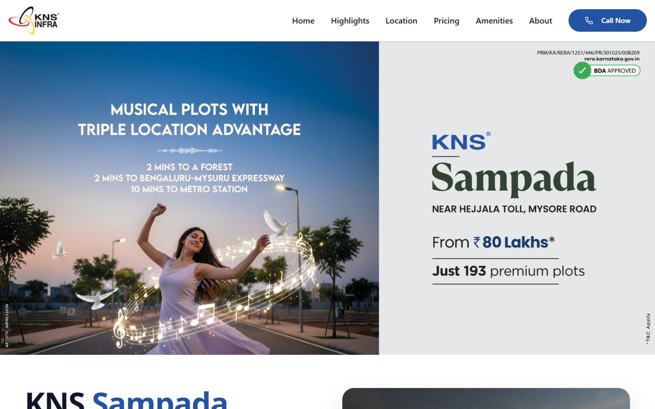 KNS Sampada website preview