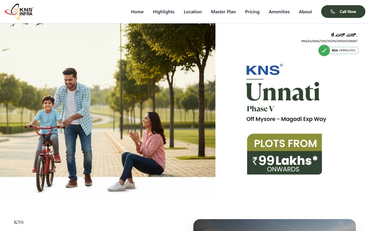 KNS unnati website preview