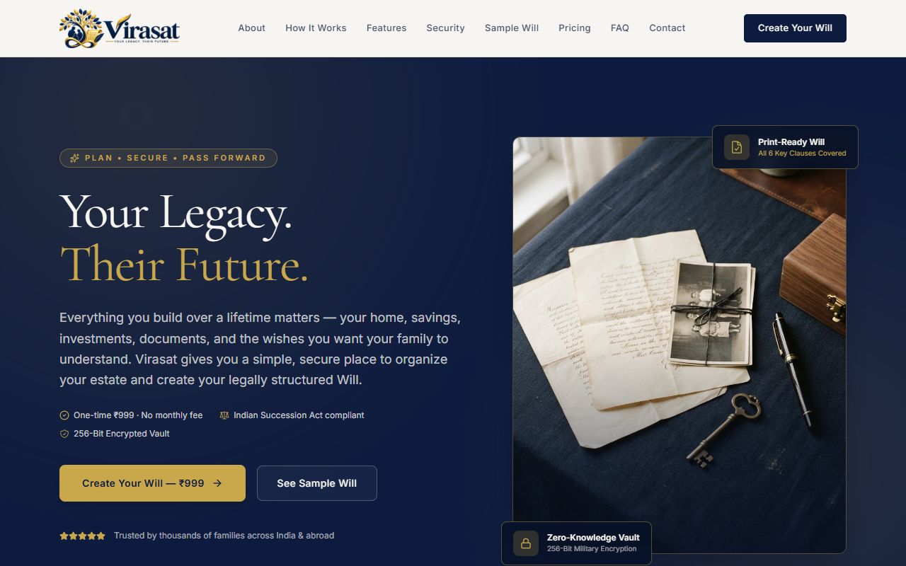 Virasat website preview